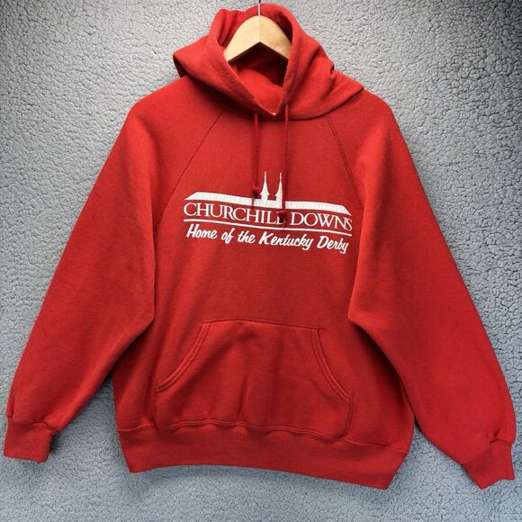 VTG Kentucky Derby Churchill Downs Sofee Hoodie Red Men’s XL Made‎ In USA Horse